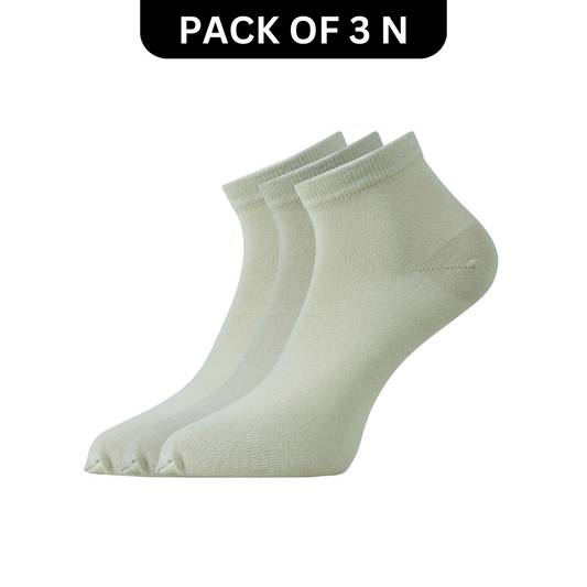 Montebello Women's Flat Knit High Ankle Thumb Socks - Pack of 3
