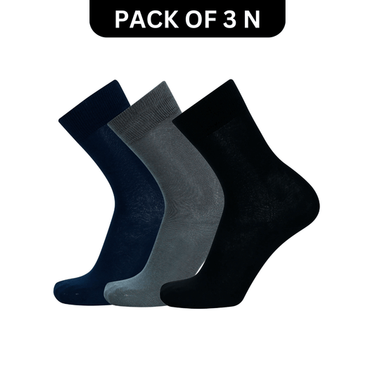 Montebello Men's Flat Knit Crew Socks - Pack of 3