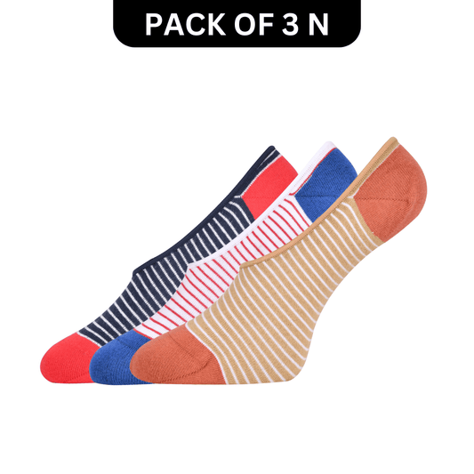 Montebello Men's Flat Knit No Show Socks - Pack of 3