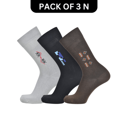 Montebello Men's Flat Knit Crew Socks - Pack of 3