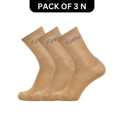 Montebello Men's Full Cushioned Terry/Towel Crew Socks - Pack of 3