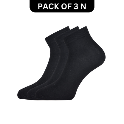 Montebello Women's Flat Knit High Ankle Thumb Socks - Pack of 3